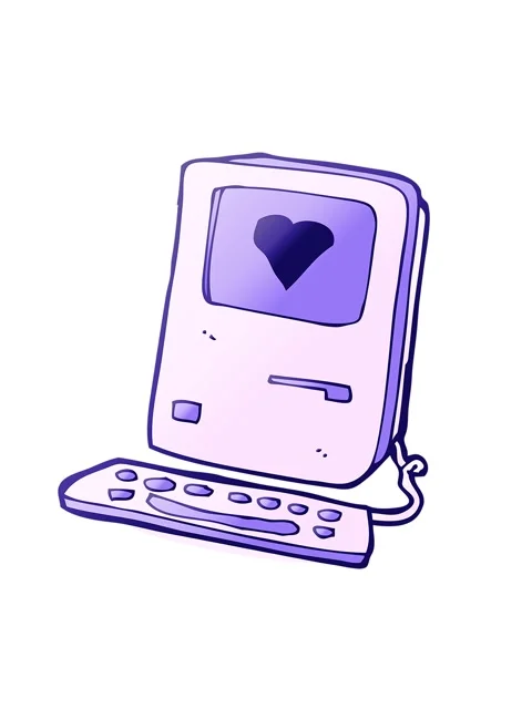 Shaking motion animation of cartoon old computer with love heart Stock Footage 324201218