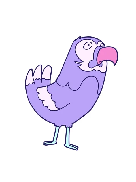 Shaking motion animation of cartoon parrot Stock Footage 324144567