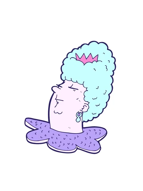 Shaking motion animation of cartoon queen's head Stock Footage 324154388