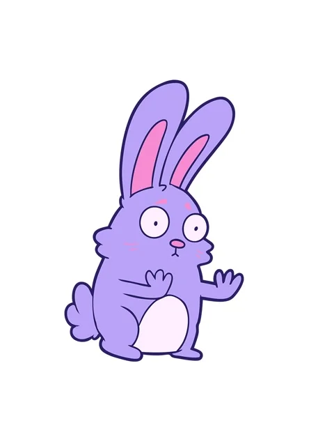 Shaking motion animation of a cartoon scared rabbit Stock Footage 324194585
