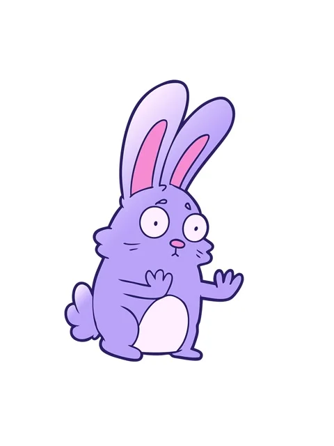 Shaking motion animation of cartoon scared rabbit Stock Footage 324261586