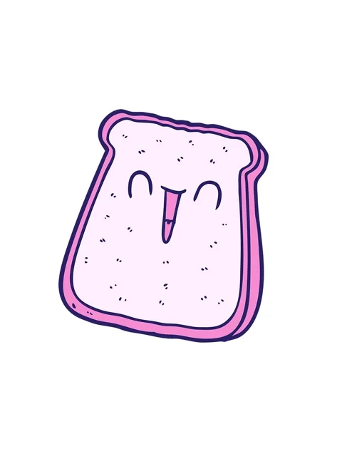 Shaking motion animation of cartoon slice of bread Stock Footage 324394759
