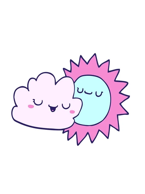 Shaking motion animation of cartoon sun and cloud Stock Footage 324442020
