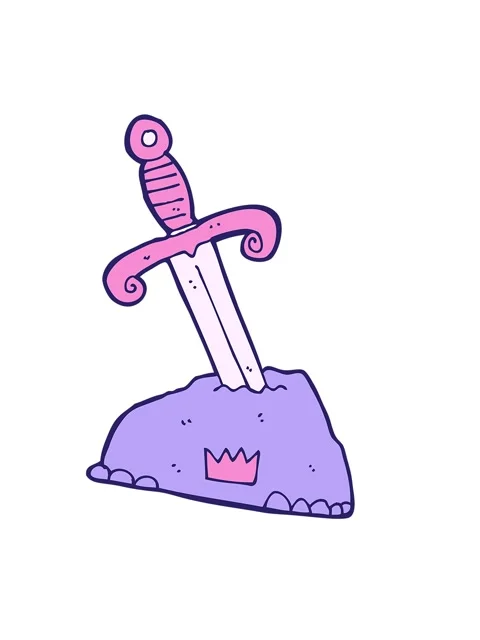 Shaking motion animation of cartoon sword in stone Stock Footage 324422053
