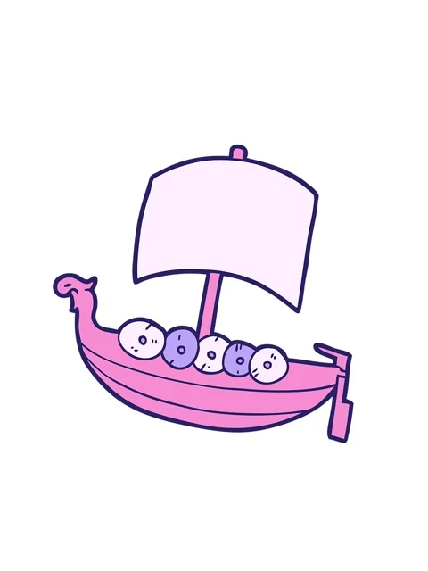 Shaking motion animation of cartoon viking boat Stock Footage 324491314