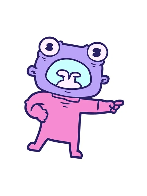 Shaking motion animation of cartoon weird alien shouting Stock Footage 324242639
