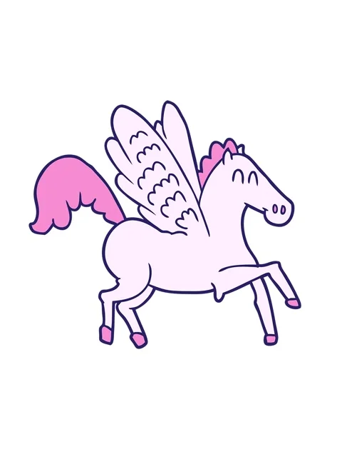Shaking motion animation of cartoon winged horse Stock Footage 324250401