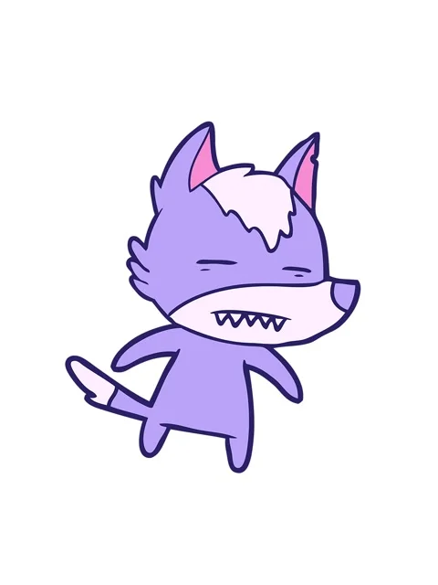 Shaking motion animation of cartoon wolf showing teeth Stock Footage 324479020