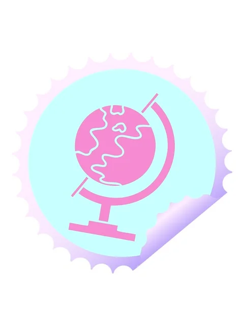 Shaking motion animation of circular peeling sticker cartoon of a world globe Stock Footage 323594923