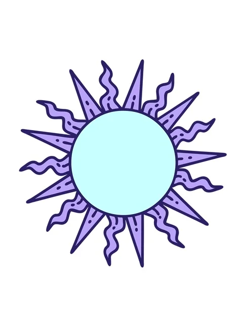 Shaking motion animation of classic tattoo style image of a sun Stock Footage 324480245