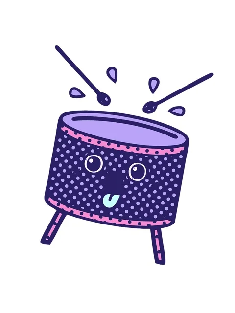 Shaking motion animation of comic book style drawing of a drum 스톡 동영상 324195806