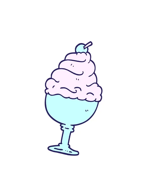 Shaking motion animation of comic book style cartoon ice cream Stock Footage 324219073