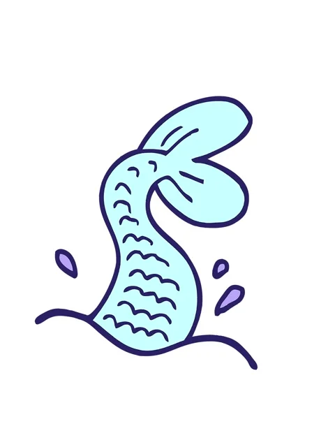 Shaking motion animation of comic book style cartoon mermaid tail 스톡 동영상 324270804