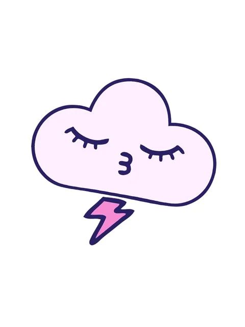 Shaking motion animation of comic book style cartoon of a thunder cloud Stock Footage 324302667