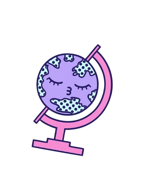 Shaking motion animation of comic book style cartoon of a globe of the world Stock Footage 324374095