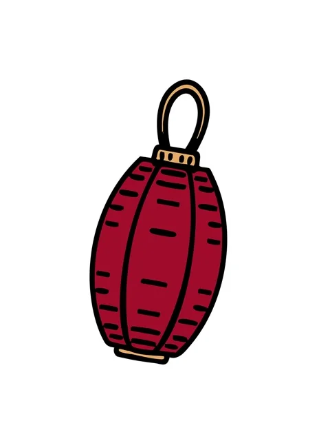 Shaking motion animation of a crafted hanging lantern japanese lamp Stock Footage 324059694