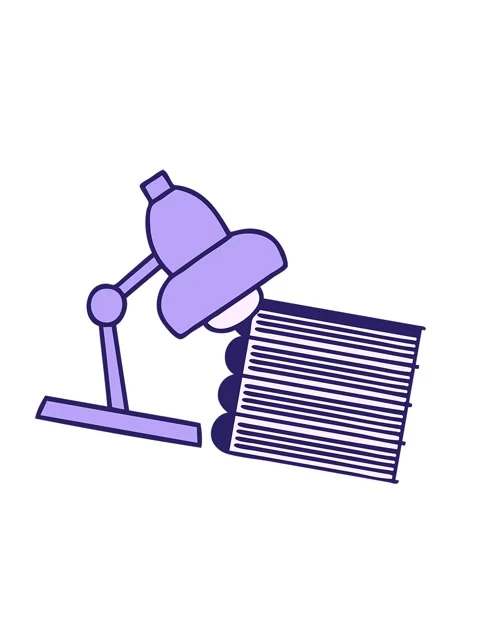 Shaking motion animation of cute cartoon of a study books and lamp Stock Footage 324173494