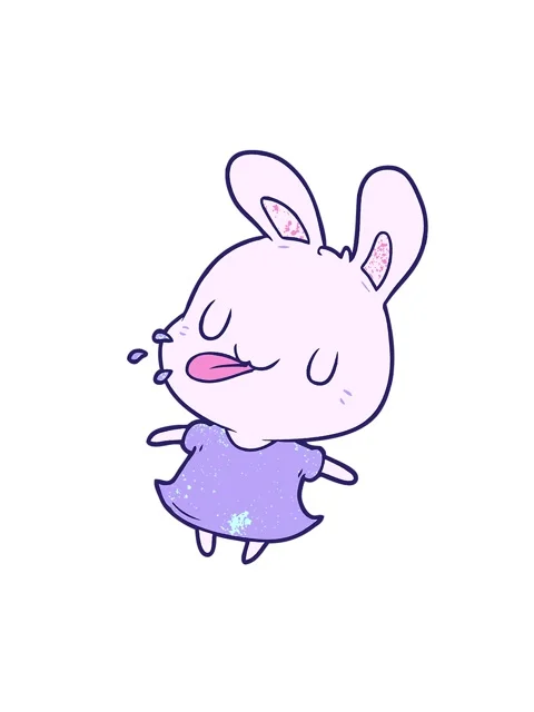 Shaking motion animation of cute cartoon rabbit blowing raspberry Stock Footage 324218727