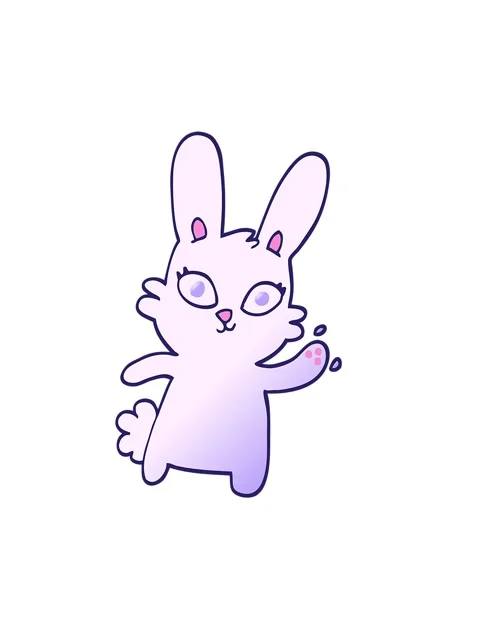 Shaking motion animation of cute vector gradient illustration cartoon rabbi.. Stock Footage 324226587