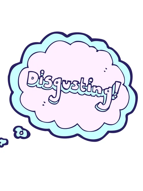Shaking motion animation of disgusting word thought bubble cartoon Stock Footage 324152235