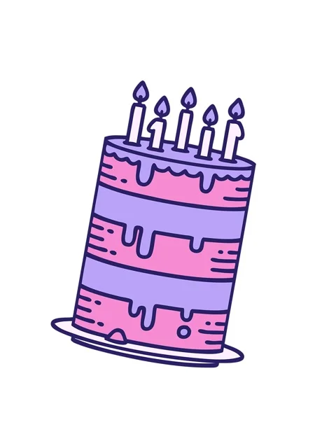 Shaking motion animation of drawing of birthday cake Stock Footage 324366598
