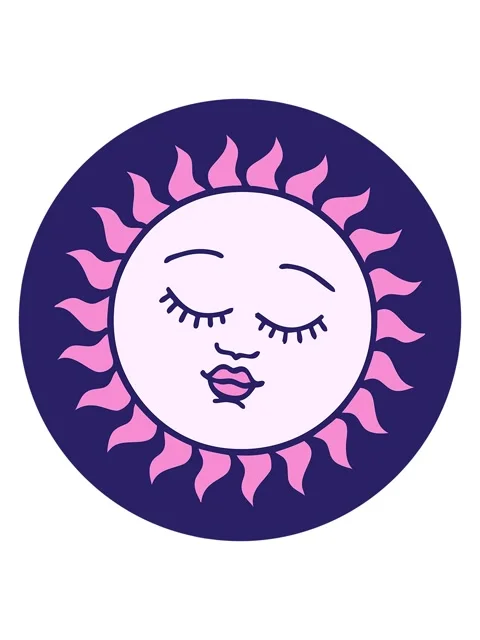 Shaking motion animation of folklore sun with face Stock Footage 324333356