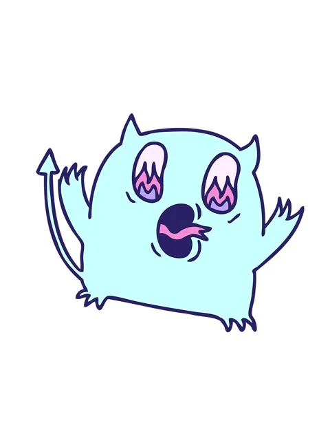 Shaking motion animation of freehand drawn cartoon of cute kawaii red demon Stock Footage 324406573