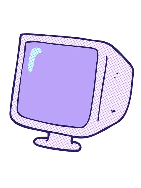 Shaking motion animation of freehand drawn cartoon old computer monitor Stock Footage 324420497