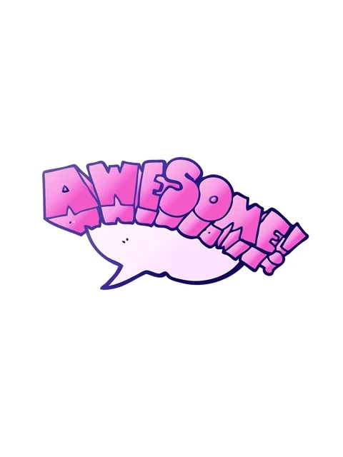 Shaking motion animation of freehand drawn speech bubble cartoon word awesome Stock Footage 324485346