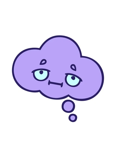 Shaking motion animation of gradient shaded cartoon of a thought bubble Stock Footage 324467937