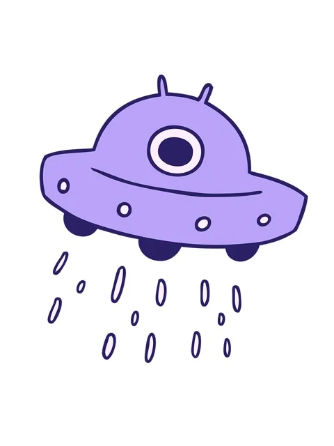 Shaking motion animation of hand drawn cartoon doodle of an alien ship Stock Footage 324051737