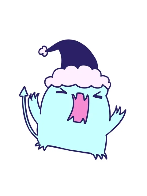 Shaking motion animation of hand drawn christmas cartoon of kawaii devil Stock Footage 324057379