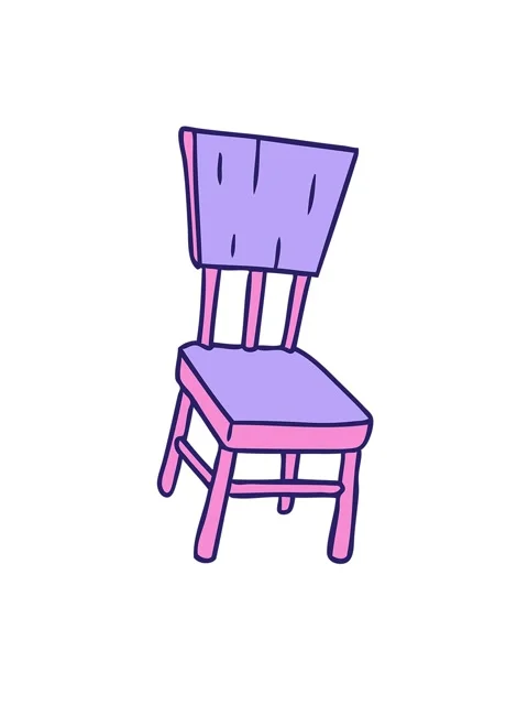 Shaking motion animation of hand drawn cartoon doodle of a wooden chair Stock Footage 324115405