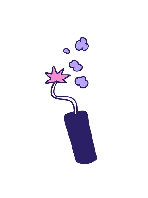 Shaking motion animation of hand drawn cartoon doodle of a lit dynamite stick Stock Footage 324154223