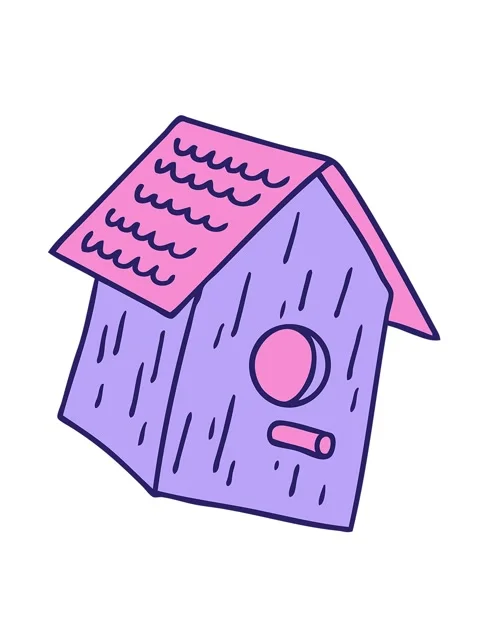 Shaking motion animation of hand drawn cartoon doodle of a wooden bird house Video stock 324272324