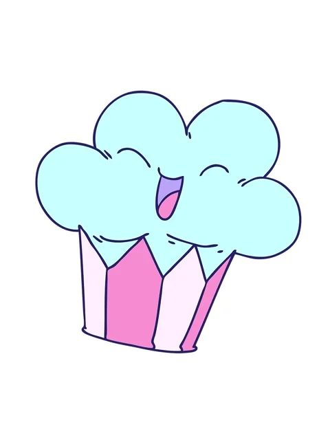 Shaking motion animation of hand drawn quirky cartoon happy cake Stock Footage 324335607