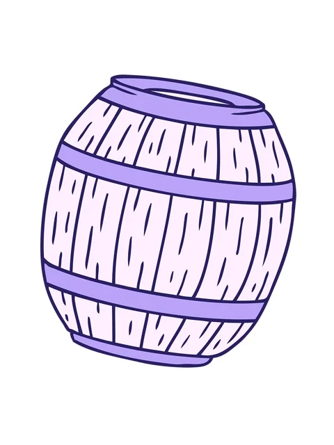 Shaking motion animation of hand drawn cartoon of a wooden barrel Stock Footage 324435751
