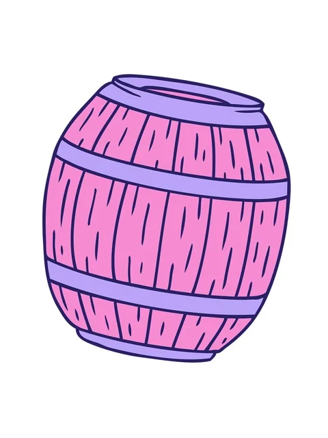 Shaking motion animation of hand drawn cartoon doodle of a wooden barrel Stock Footage 324453305