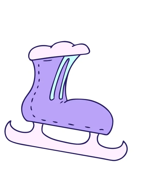 Shaking motion animation of hand drawn cartoon doodle of an ice skate boot Stock Footage 324473626
