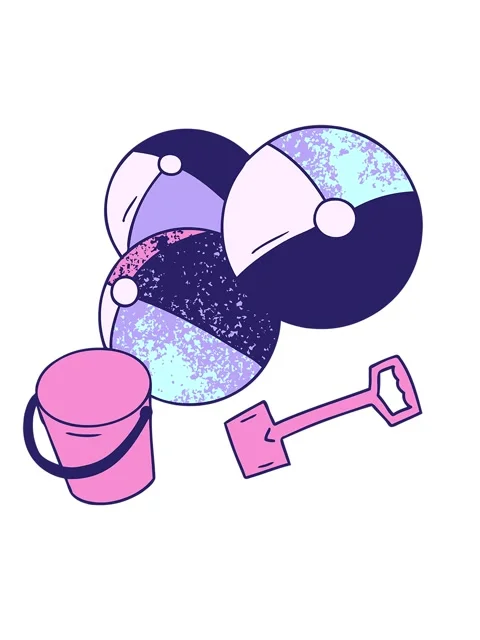 Shaking motion animation of hand drawn textured cartoon doodle beach balls .. Stock Footage 324491098