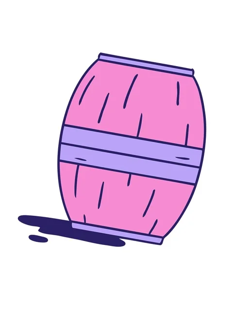 Shaking motion animation of hand drawn cartoon doodle of a wine barrel Stock Footage 324494913