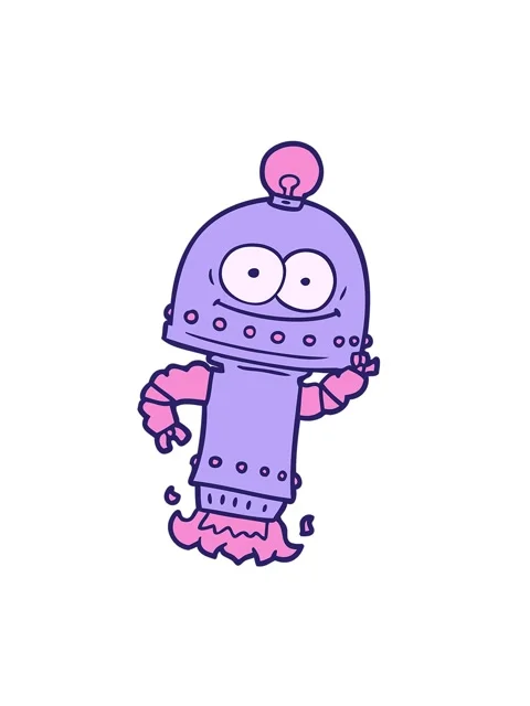 Shaking motion animation of happy robot with light bulb cartoon Stock Footage 324454743