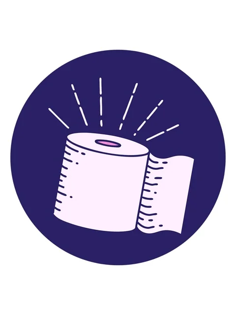Shaking motion animation of icon of a tattoo style toilet paper Vídeos de archivo 324063541