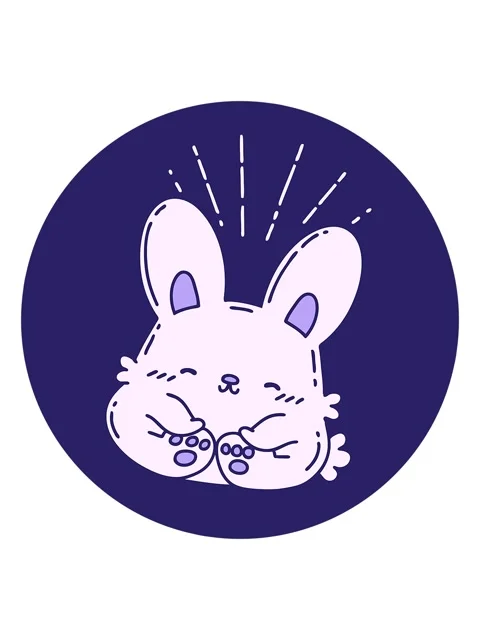 Shaking motion animation of icon of a tattoo style happy rabbit Stock Footage 324139846