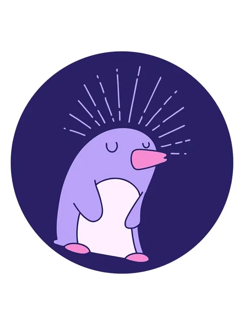 Shaking motion animation of icon of a tattoo style happy penguin Stock Footage 324258535