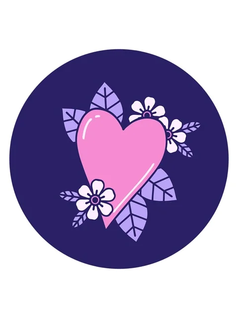 Shaking motion animation of iconic tattoo style of a botanical heart Stock Footage 323593915