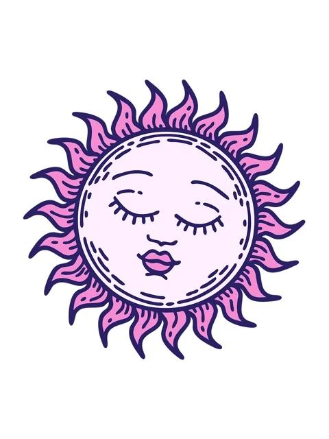 Shaking motion animation of iconic tattoo image of a shining sun Video stock 324062304