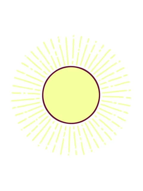 Shaking motion animation of iconic tattoo style image of a sun in bright gl.. Stock Footage 324156772