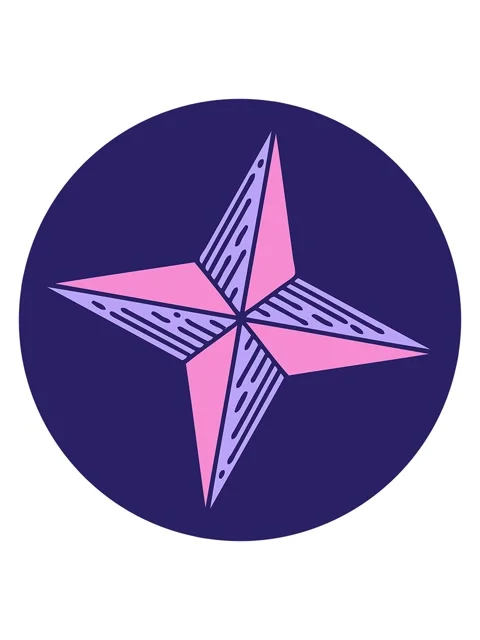 Shaking motion animation of an iconic tattoo style image of a star design Stock Footage 324176402