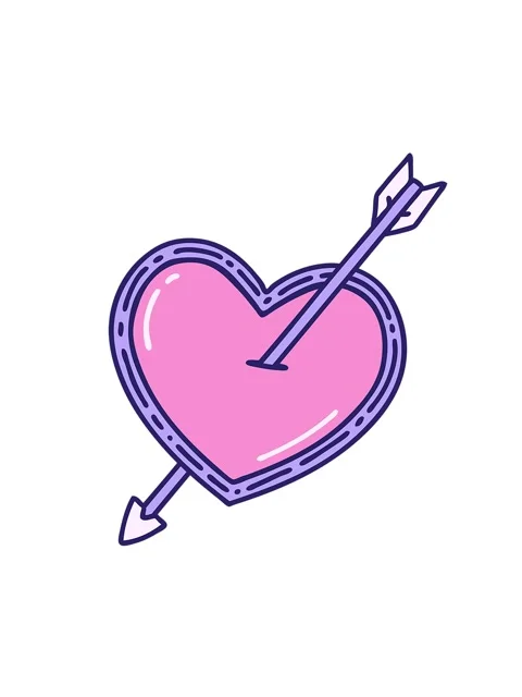 Shaking motion animation of iconic tattoo style drawing of an arrow and heart Stock Footage 324242147